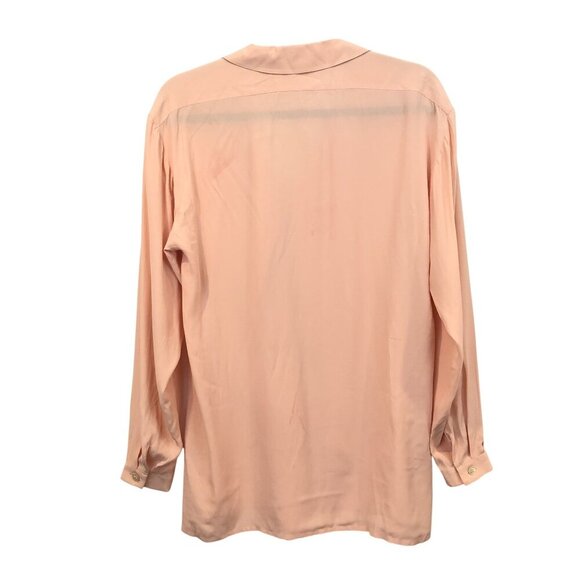 Emporio Armani Silk Blend Double Breasted Button Front Long Sleeve Blouse 40 - Picture 2 of 12